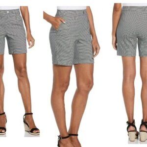 NWT Rafaella Houndstooth Shorts Size 10 Stretch High Waist Black White Casual